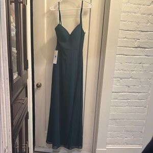 Azazie Pine Chiffon Bridesmaid Dress